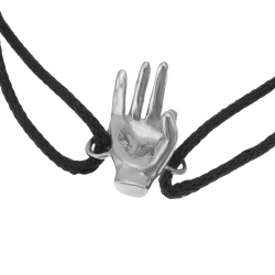 Bracelet cordon en argent rhodié, signe ok