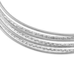 Bracelet jonc en argent rhodié, semainier