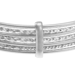 Bracelet jonc en argent rhodié, semainier