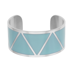 Bracelet jonc en acier et laque bleue 