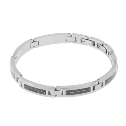 Bracelet en acier et carbone bleu
