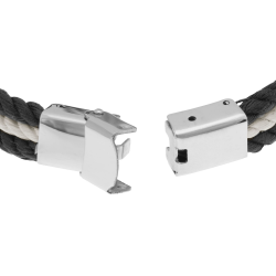 Bracelet en acier et cordon, ancre marine