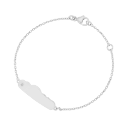 Bracelet identité en argent rhodié et oxyde de zirconium, nuage