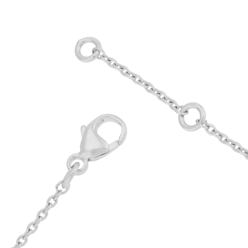 Bracelet identité en argent rhodié et oxyde de zirconium, nuage