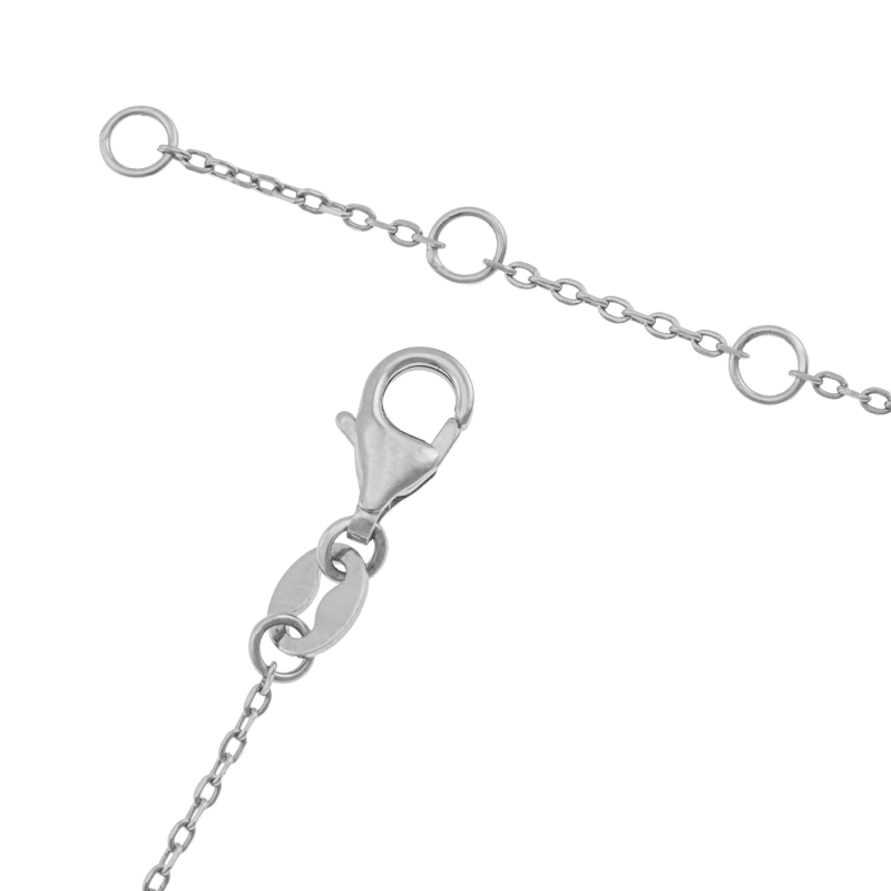 Bracelet en argent rhodié et oxydes de zirconium, coeur