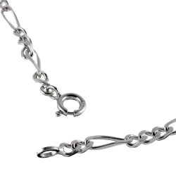 Bracelet en argent rhodié, maille cheval alternée 1-3