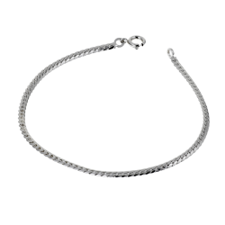 Bracelet en argent rhodié maille anglaise