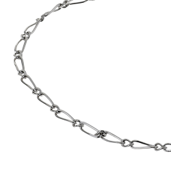 Bracelet en argent rhodié maille cheval alternée 1-1