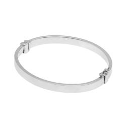 Bracelet jonc en argent rhodié