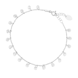 Bracelet en argent rhodié et oxydes de zirconium