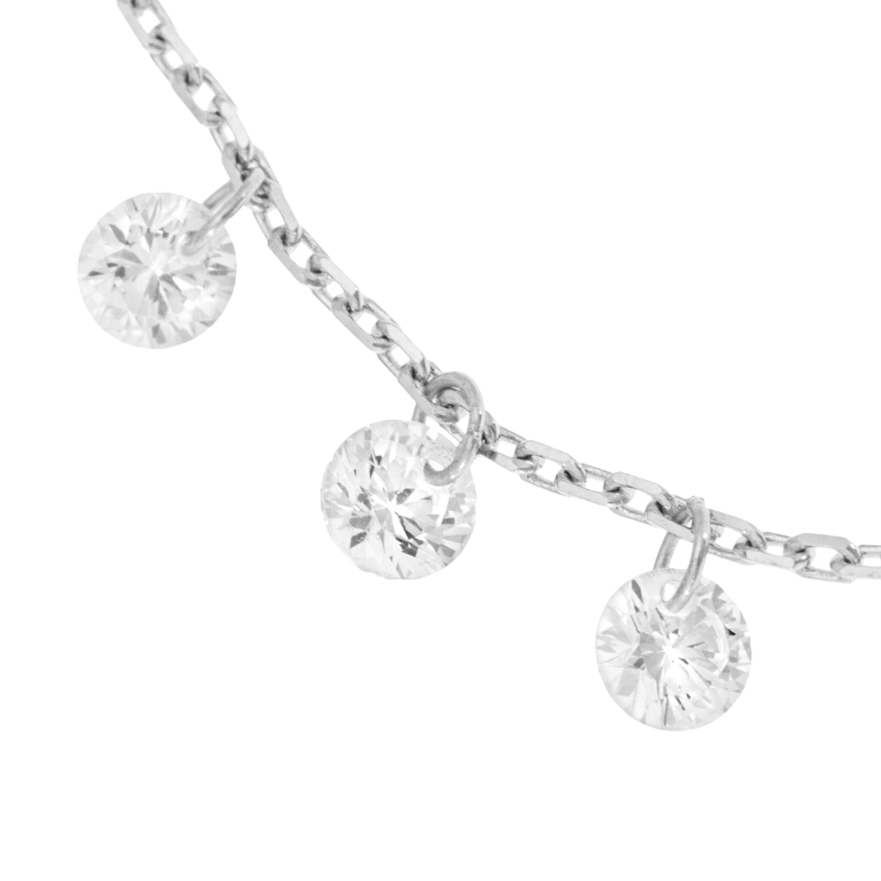Bracelet en argent rhodié et oxydes de zirconium