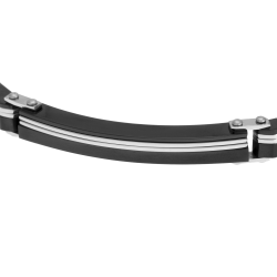 Bracelet en acier et acier noir