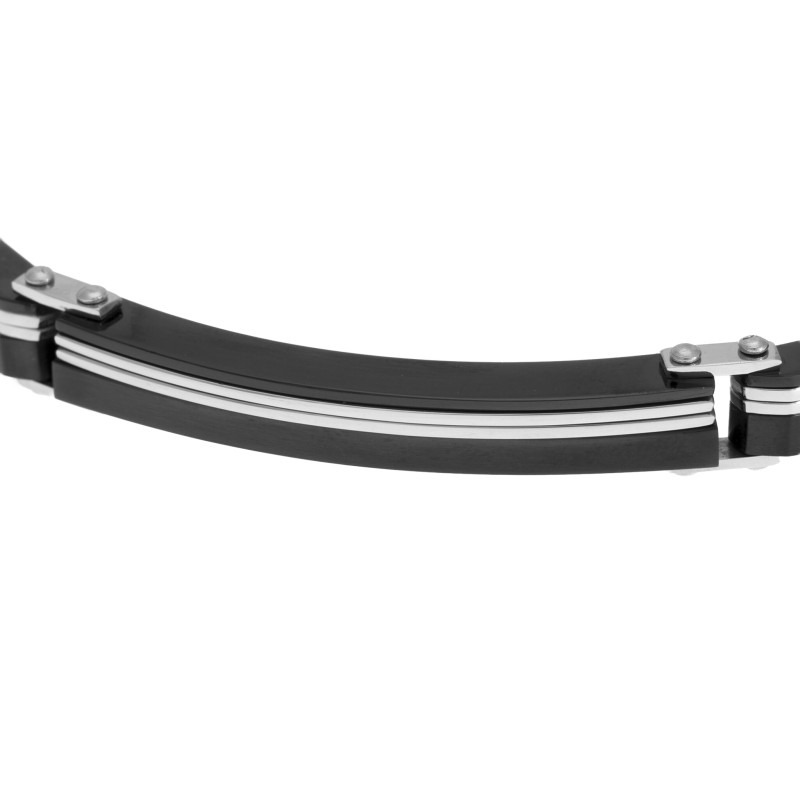 Bracelet en acier et acier noir