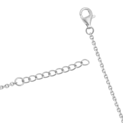 Bracelet en argent rhodié plaque ronde 19 mm, motif pointillé