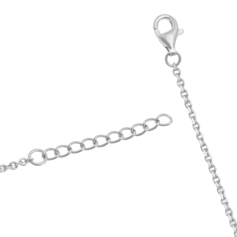 Bracelet en argent rhodié plaque ronde 19 mm, motif pointillé