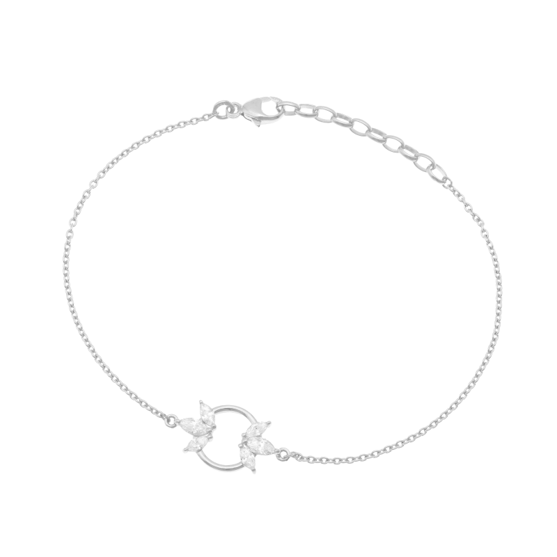 Bracelet en argent rhodié et oxydes de zirconium
