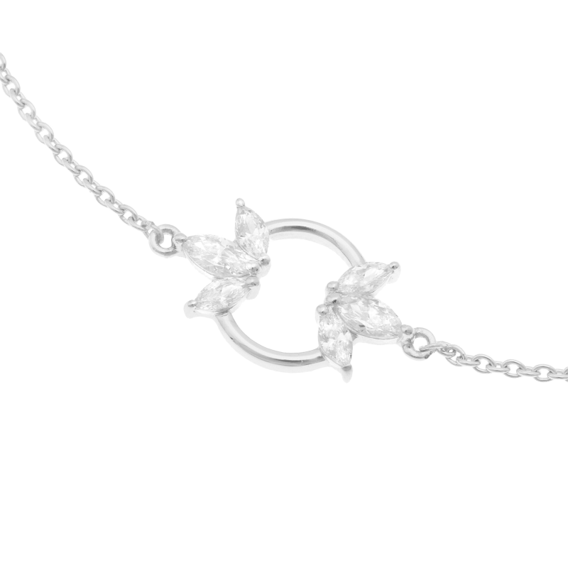 Bracelet en argent rhodié et oxydes de zirconium