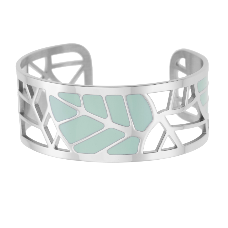 Bracelet jonc en acier et laque