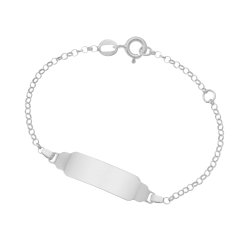 Bracelet identité en argent rhodié
