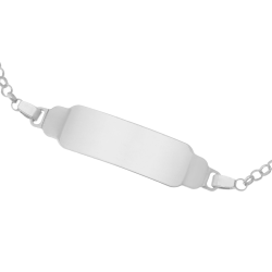 Bracelet identité en argent rhodié
