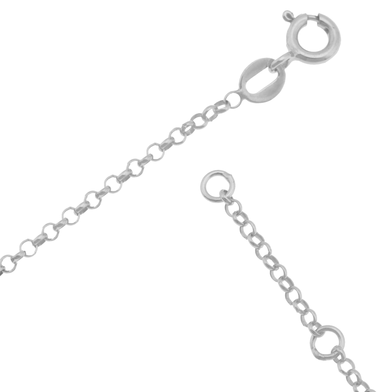 Bracelet identité en argent rhodié