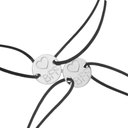 Bracelets cordons  sécable en argent rhodié, Best Friend Forever