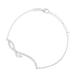 Bracelet en argent rhodié et oxydes de zirconium