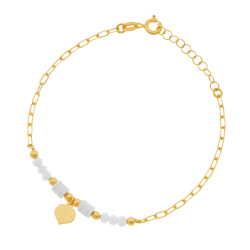 Bracelet en argent doré et pierre synthétiques