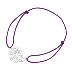 Bracelet cordon en argent rhodié