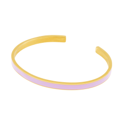 Bracelet jonc en acier doré et laque
