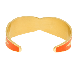 Bracelet jonc en acier doré et laque