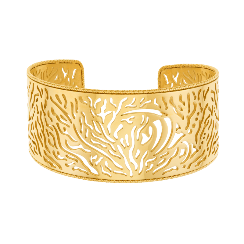 Bracelet jonc en acier doré