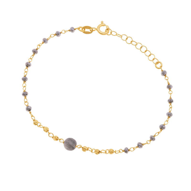 Bracelet en argent doré et pierres synthétiques