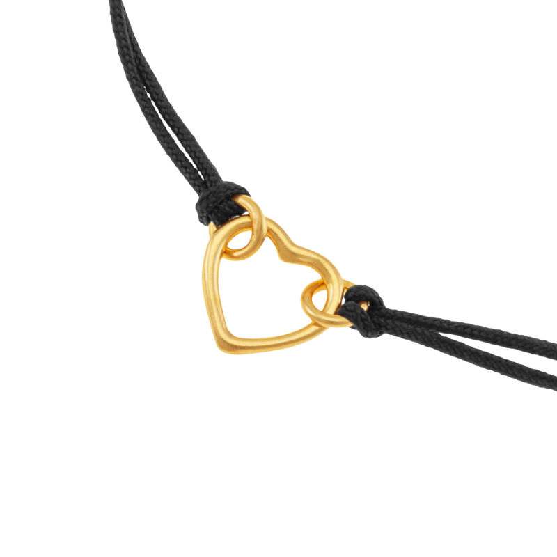 Bracelet cordon en argent doré