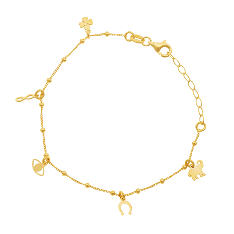 Bracelet en argent doré, pampilles