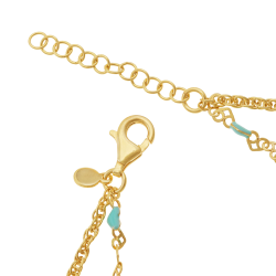 Bracelet en argent doré et laque, coeur
