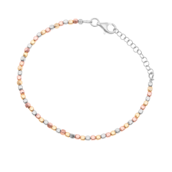Bracelet en argent rhodié, doré jaune et rose