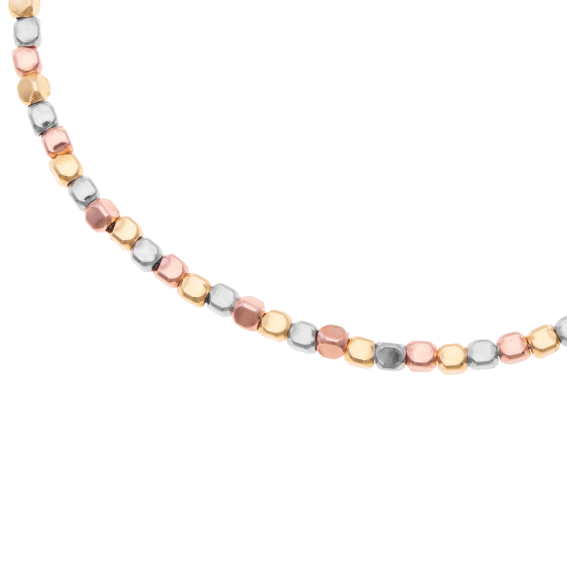 Bracelet en argent rhodié, doré jaune et rose