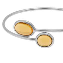 Bracelet jonc en argent rhodié et verres