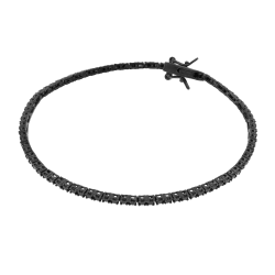 Bracelet en argent rhodié noir et oxydes de zirconium