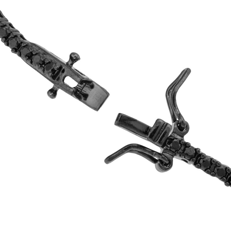 Bracelet en argent rhodié noir et oxydes de zirconium