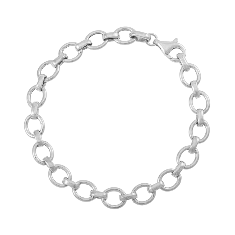 Bracelet en argent rhodié
