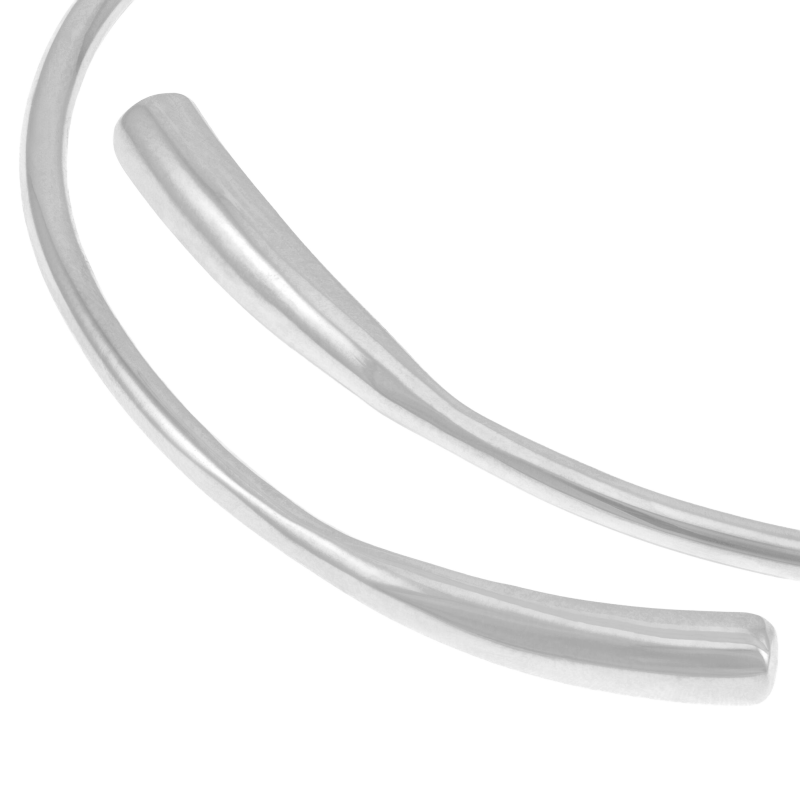 Bracelet jonc en argent rhodié