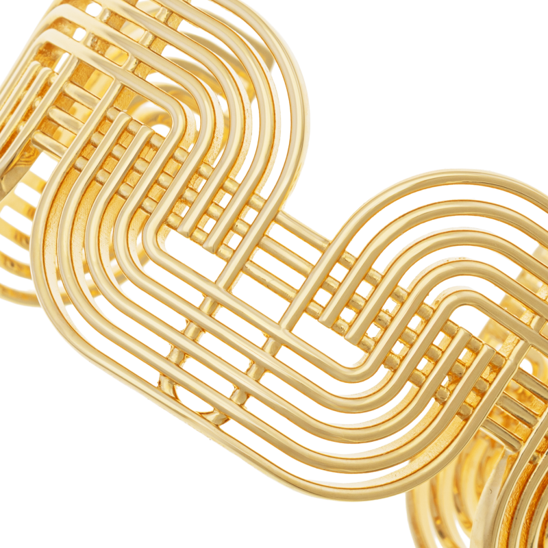 Bracelet jonc en acier doré