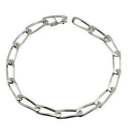 Bracelet en argent rhodié maille cheval