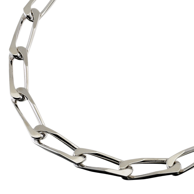 Bracelet en argent rhodié maille cheval