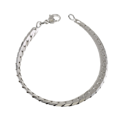 Bracelet en argent rhodié maille anglaise