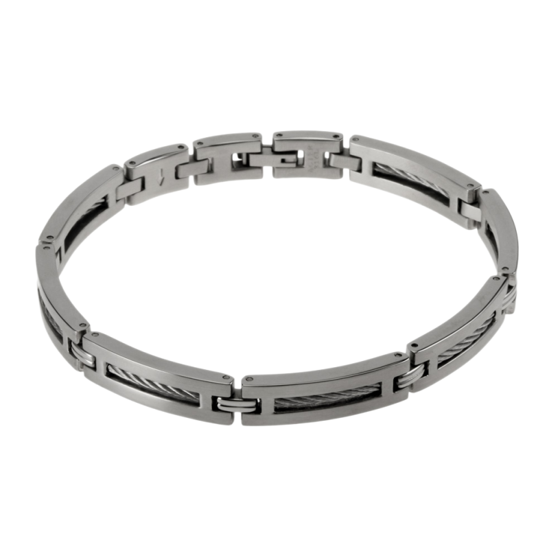 Bracelet en acier et cables