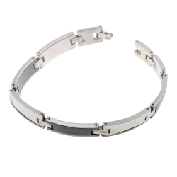 Bracelet en acier et céramique noire