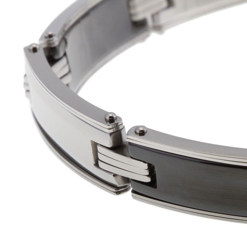 Bracelet en acier et céramique noire
